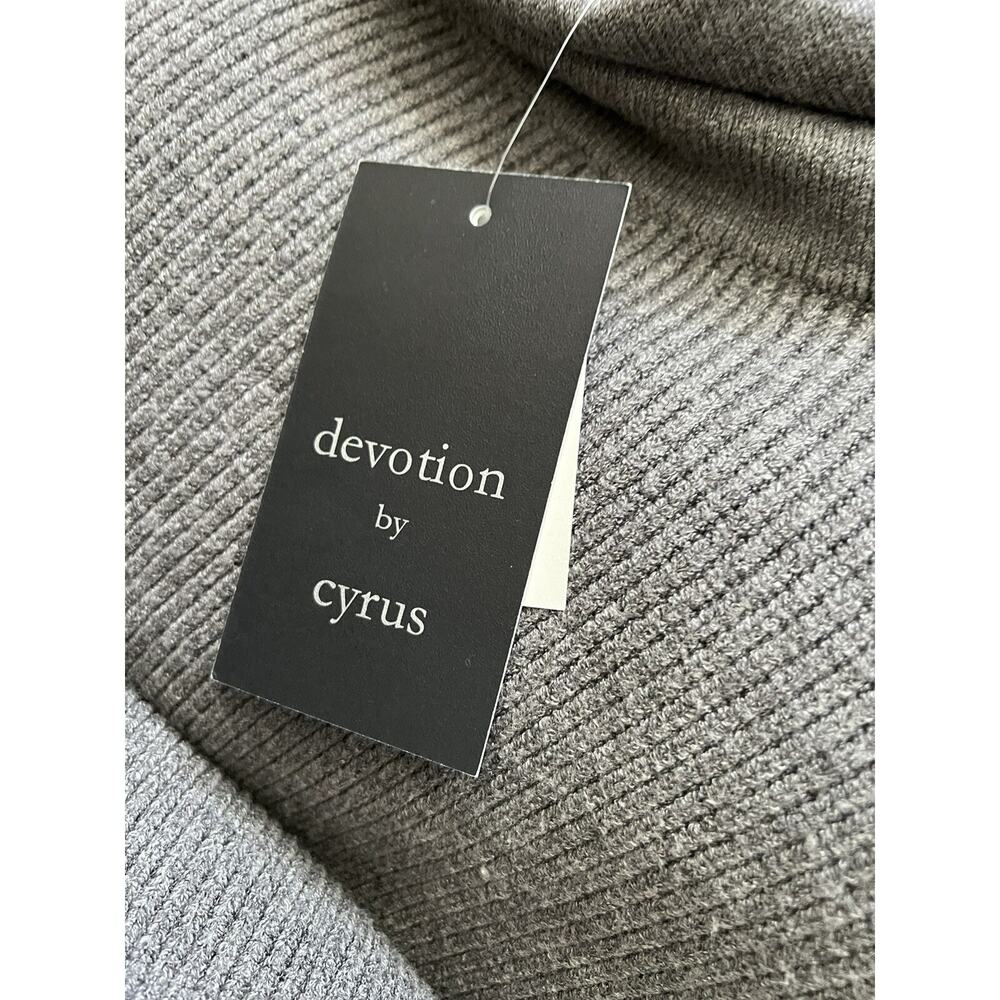 DEVOTION BY CYRUS Cowlneck Ribbed Tunic Sweater dark gray tunic Smal A003022 - Picture 6 of 6